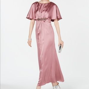 Adrianna Papell Rose/blush long gown